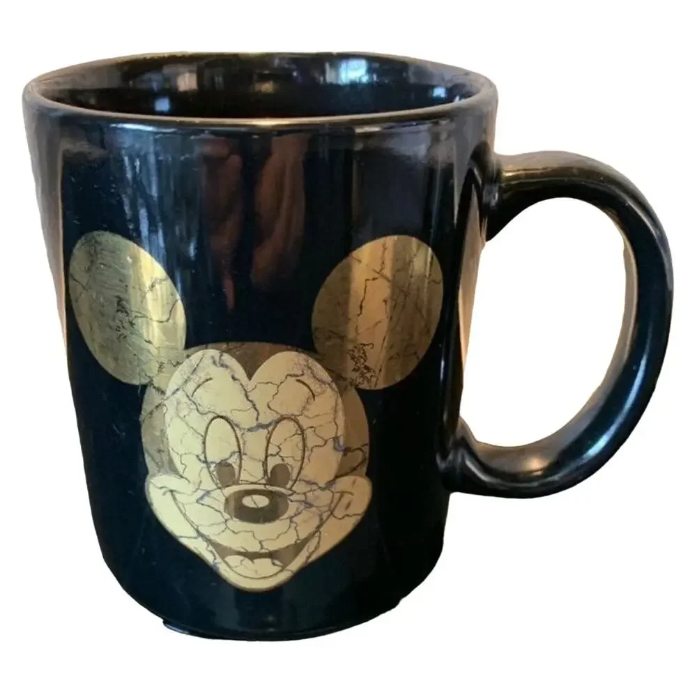 Vintage Black And Gold Mickey Mouse Mug‎